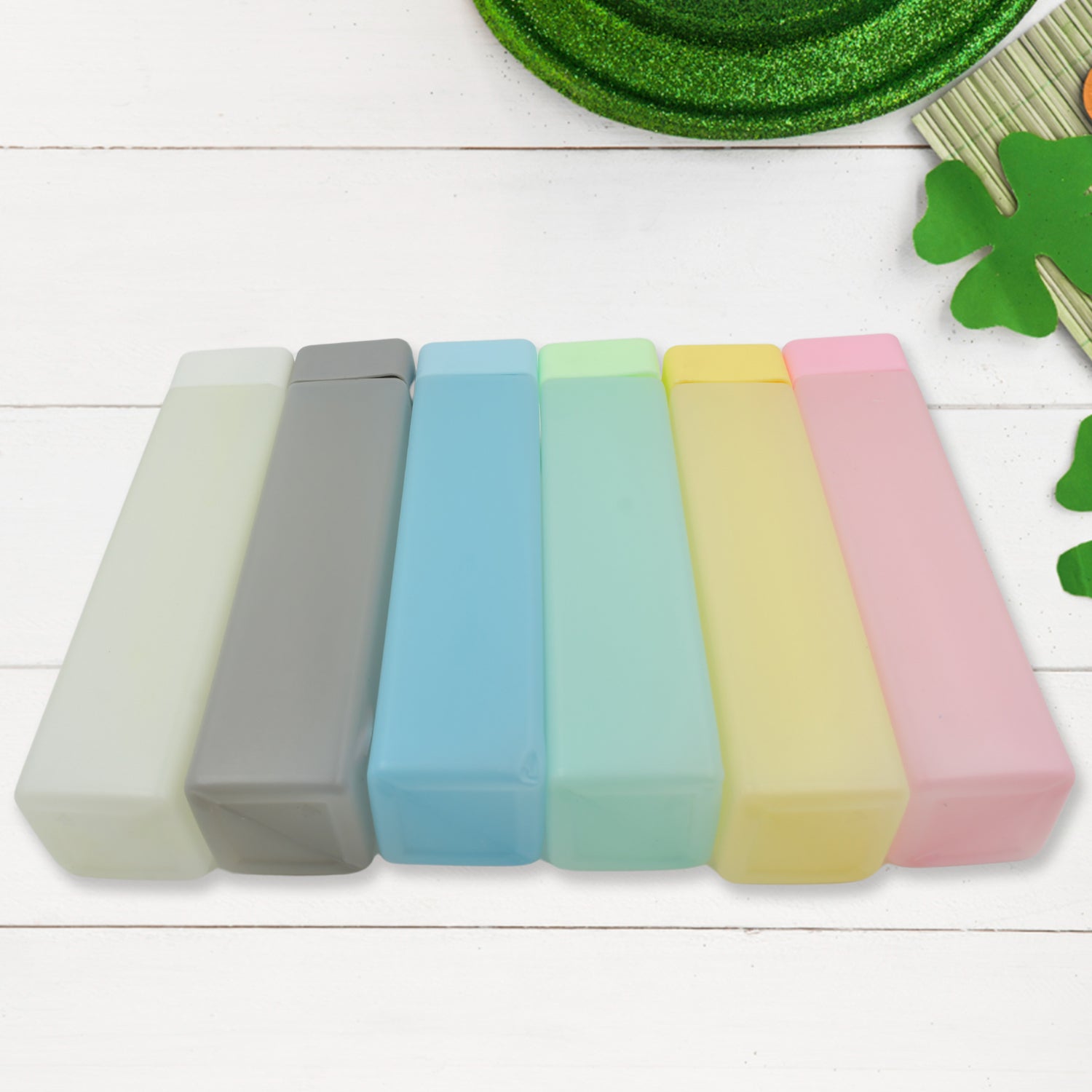 Set of 6 Wukusy large capacity plastic water bottles with wide-mouth, leakproof, BPA-free design for office, gym, and home use.