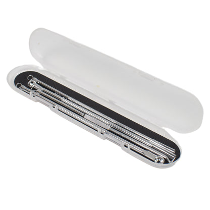 Wukusy 4-in-1 stainless steel blackhead remover and pimple extractor tool with multiple tips for skin pore cleaning.