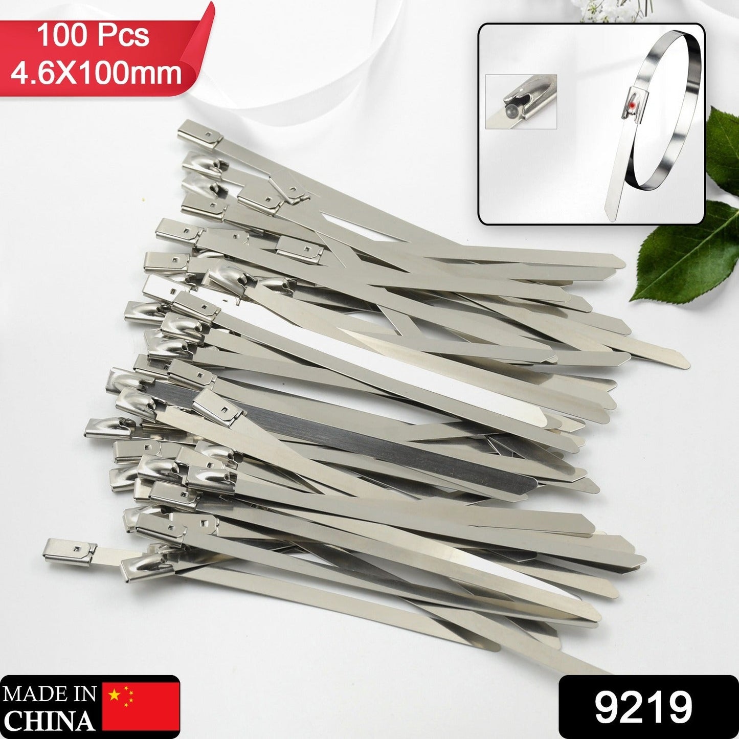 Set of 100 stainless steel cable ties by Wukusy, rustproof and high strength, ideal for solar, industrial, and home improvement projects.