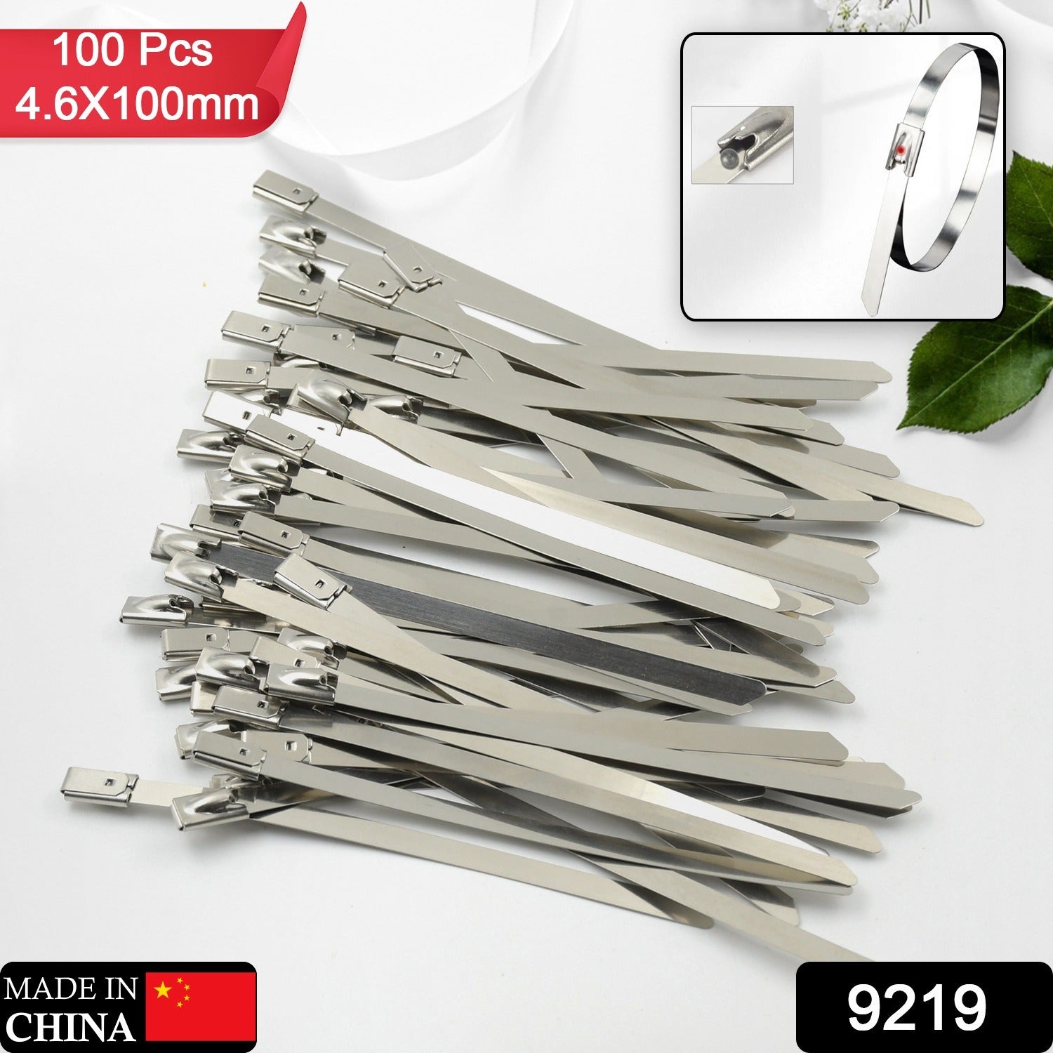 Set of 100 stainless steel cable ties by Wukusy, rustproof and high strength, ideal for solar, industrial, and home improvement projects.