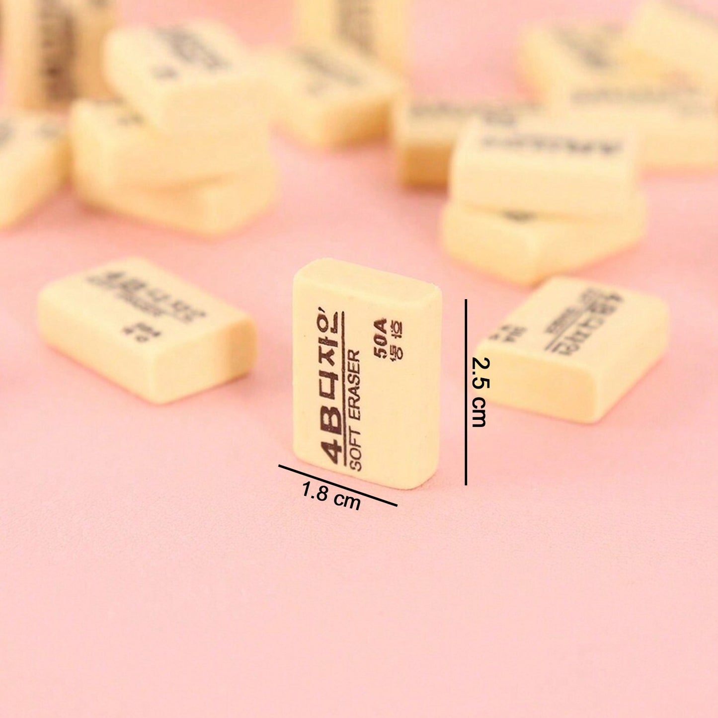 Set of 30 yellow Wukusy erasers for kids, ideal for school and office use, shown with colorful packaging and multiple erasers.
