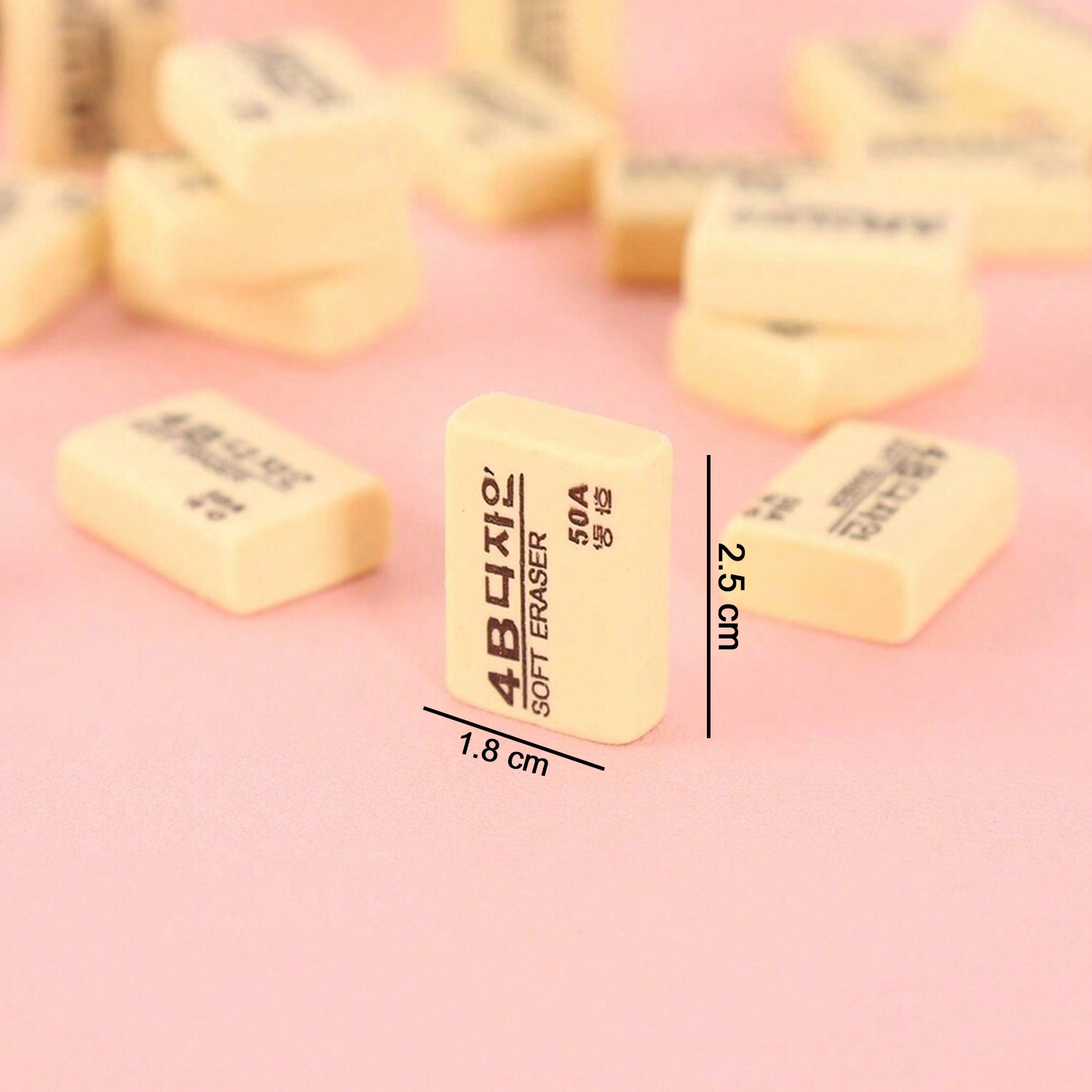 Set of 30 yellow Wukusy erasers for kids, ideal for school and office use, shown with colorful packaging and multiple erasers.