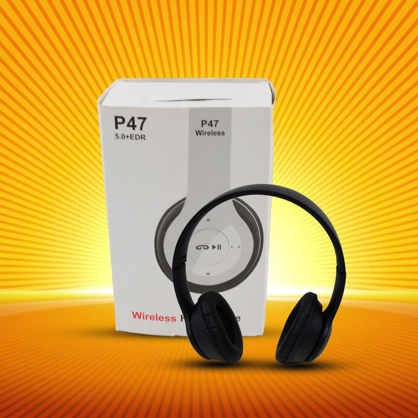 Wukusy foldable wireless headphone with calling function, showing sleek design and ear cushions, ideal for mobile accessories.