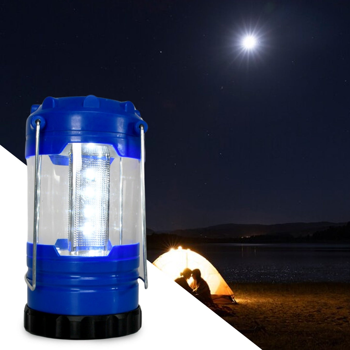 Wukusy camping lantern with white light, waterproof, portable, lightweight, battery-operated tent light for hiking and outdoor activities