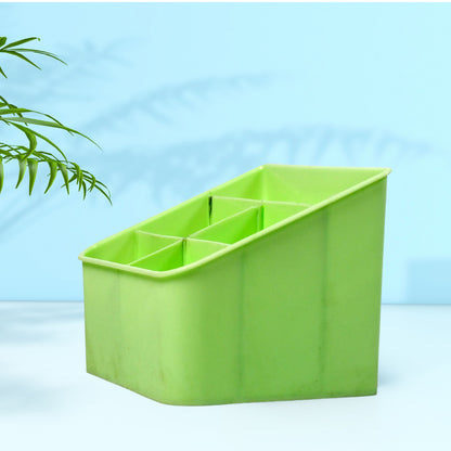 Wukusy 7351 plastic storage box for living room and bathroom, multi-compartment space-saving organizer on a white background.