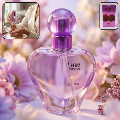 Wukusy Flower Paris Heart-shaped Eau De Perfume bottle, 30ml, with floral design and elegant packaging.