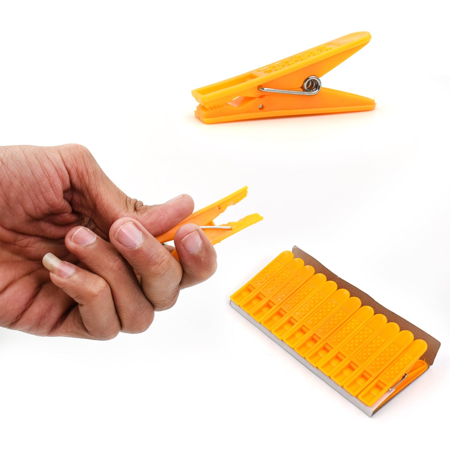 Wukusy 6136 12-piece cloth clip set for household and office use, holding clothes and items in home improvement tasks