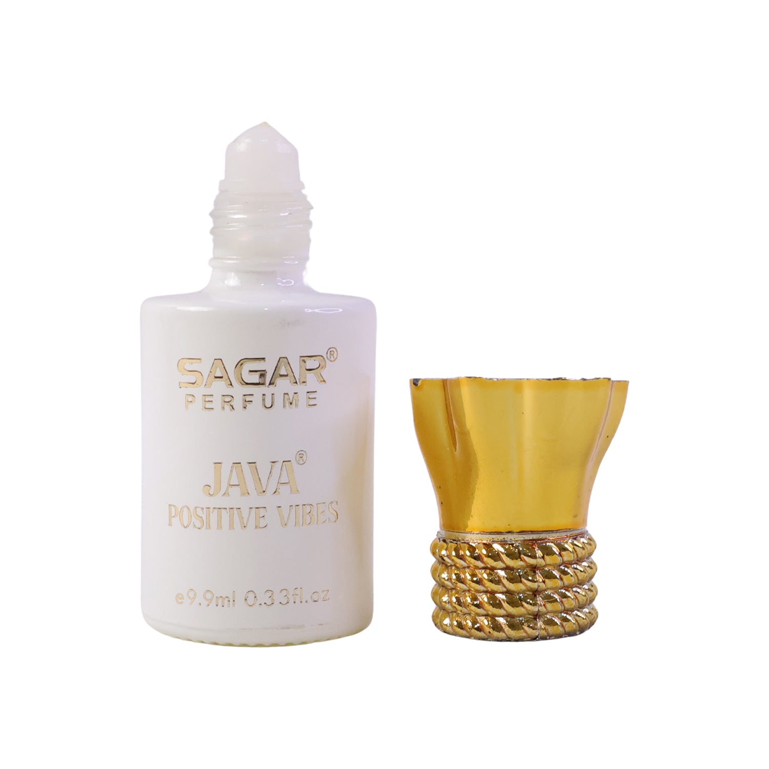 Wukusy Sagar Java Positive Vibes roll-on attar perfume oil in 9.9 ml bottle, alcohol-free fragrance for men and women