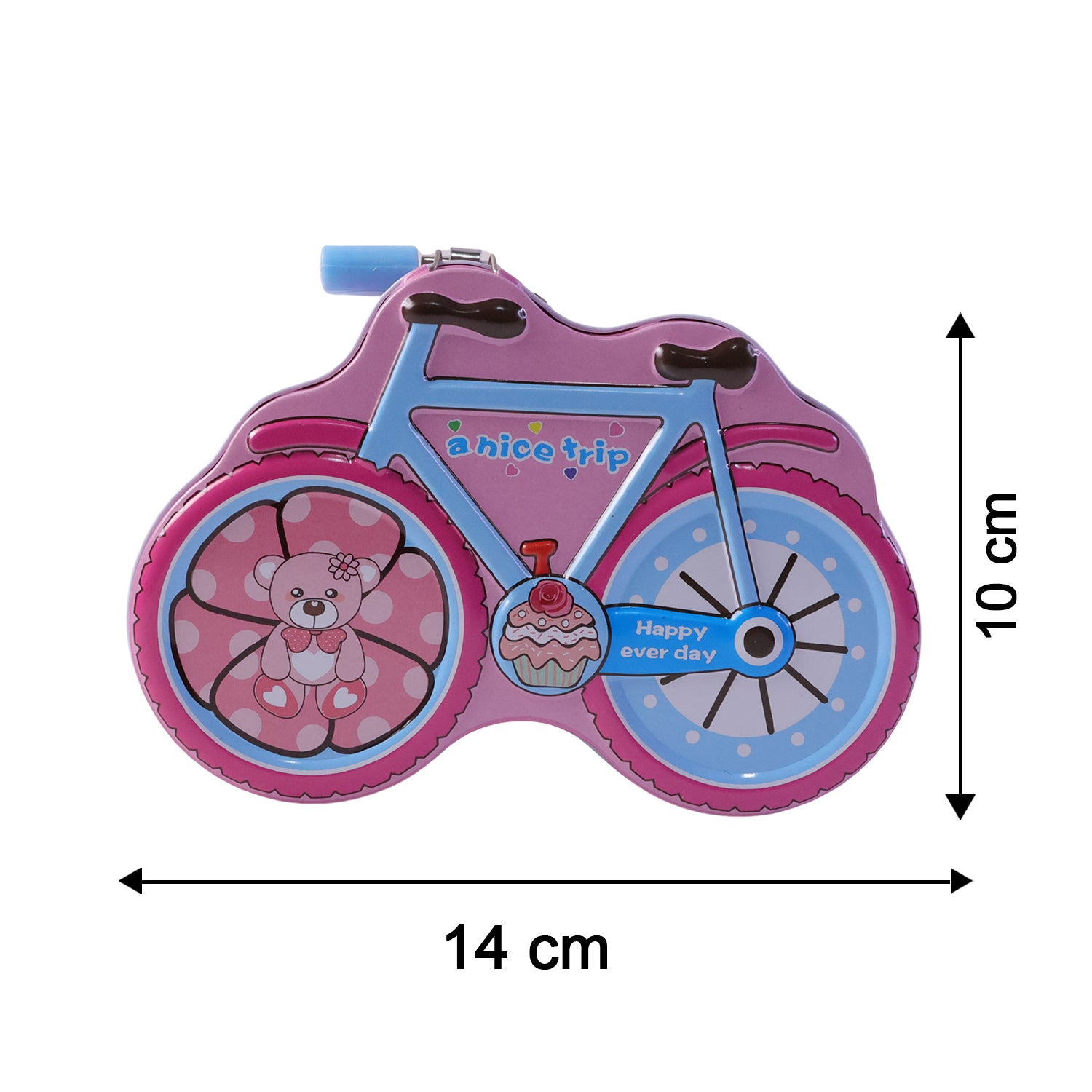 Wukusy bicycle-shaped piggy bank with lock and key, made of ceramic, features a detailed bicycle design for coin savings.
