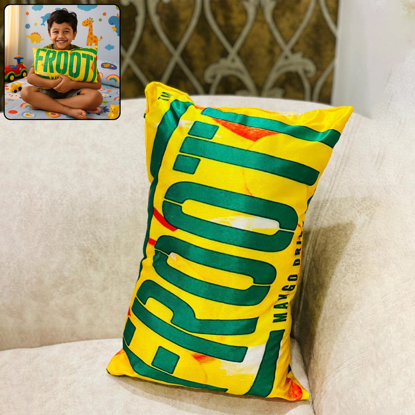 Soft plush cartoon character kids pillow cushion by Wukusy, 40x25 cm, perfect for babies and children’s home decor.