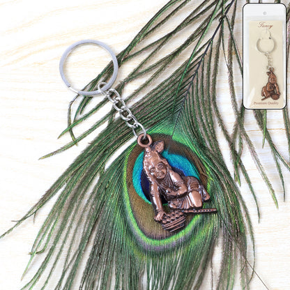 Wukusy Bal Krishna crawling design keychain featuring detailed craftsmanship and vibrant colors, perfect for accessories and gifts.