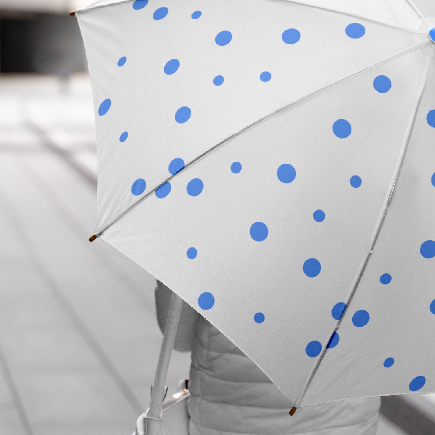 Multicolor dot printed umbrella for men and women by Wukusy, featuring a vibrant design suitable for home improvement and outdoor use.