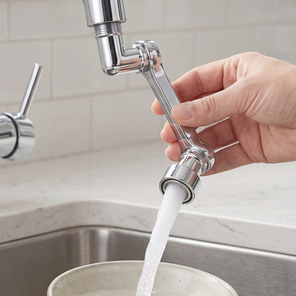 Flexible Faucet Head Extender With Rotating Water Flow For Kitchen Sink (1 Set)