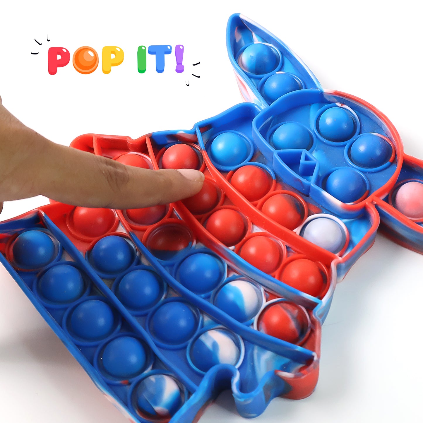 Colorful Wukusy Premium Cartoon Shape Silicone Pop It Fidget Toy with multiple bubbles for sensory fun and stress relief.