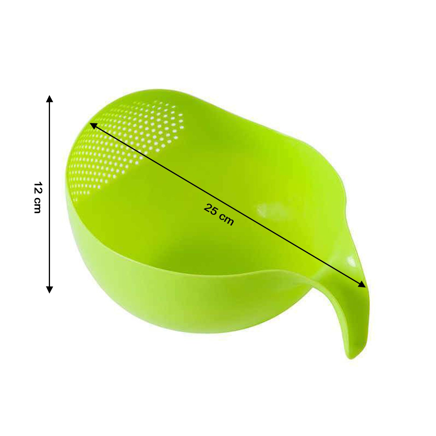 Set of 3 Wukusy plastic rice bowls with handles, thick drain baskets for rinsing rice, vegetables, and fruits in the kitchen.
