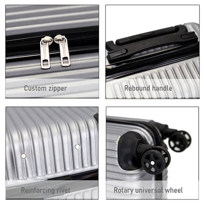 Set of two Wukusy travel trolley bags, large and small suitcases for men and women, with sturdy wheels and retractable handles.