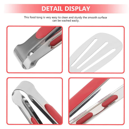 Wukusy stainless steel multi-purpose kitchen tongs with anti-slip grip, suitable for cooking, grilling, and serving.