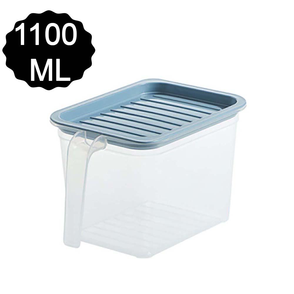 Set of six Wukusy 2454 air-tight, unbreakable 1100ml square kitchen storage containers with clear lids and durable plastic construction.
