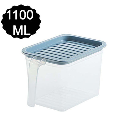 Set of six Wukusy 2454 air-tight, unbreakable 1100ml square kitchen storage containers with clear lids and durable plastic construction.