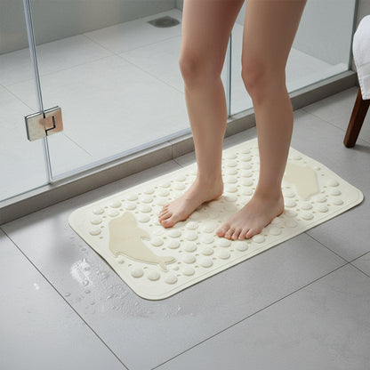 Wukusy anti-slip bath mat measuring 69x35 cm with textured surface for safety and grip in the shower or bathtub.