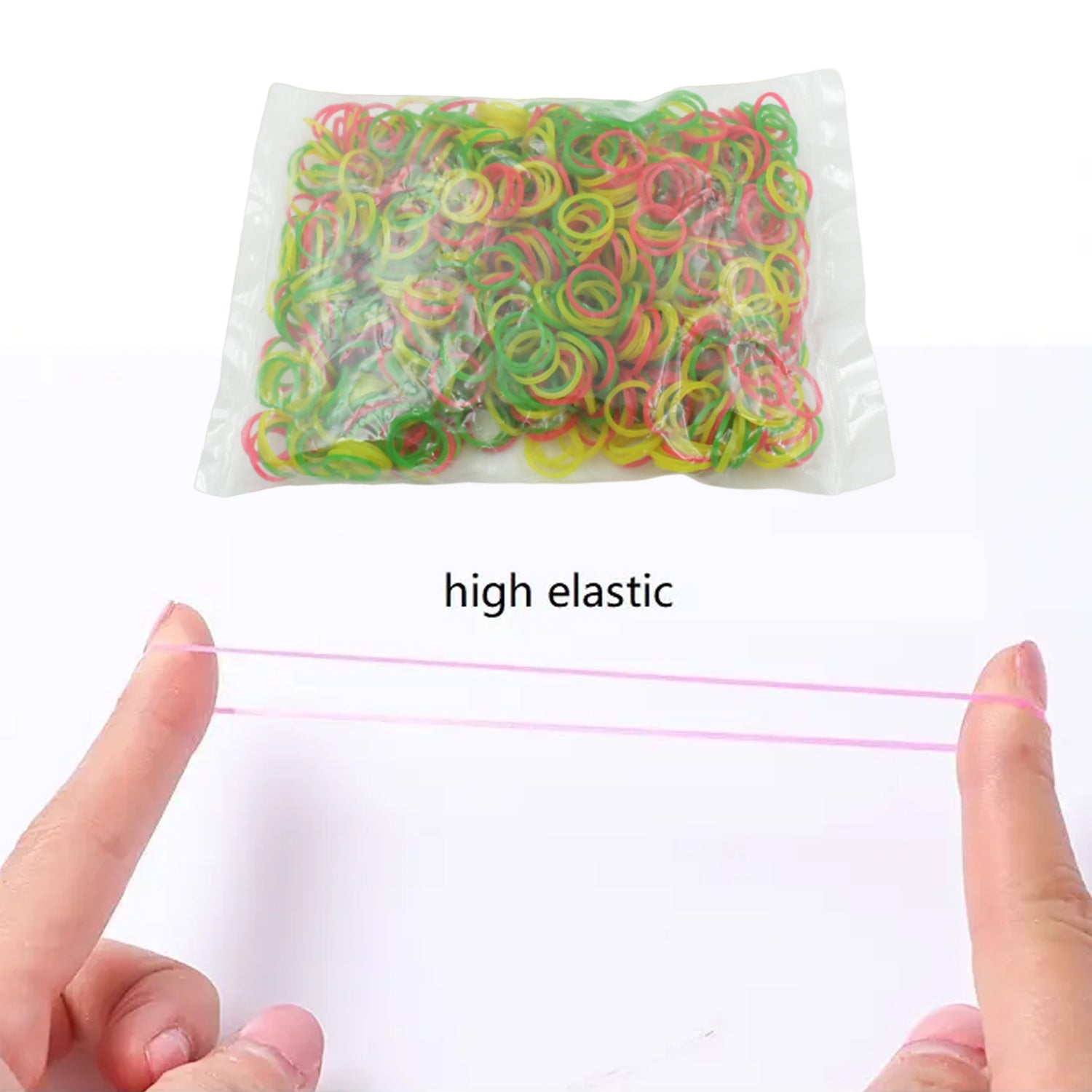 Multicolored Wukusy rubber bands, 0.75 inch elastic nylon for office, home, and school accessories, reusable and unbreakable.