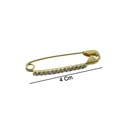 Set of 12 decorative golden safety pin brooches by Wukusy, featuring stylish and shiny accessories for fashion and craft embellishments.