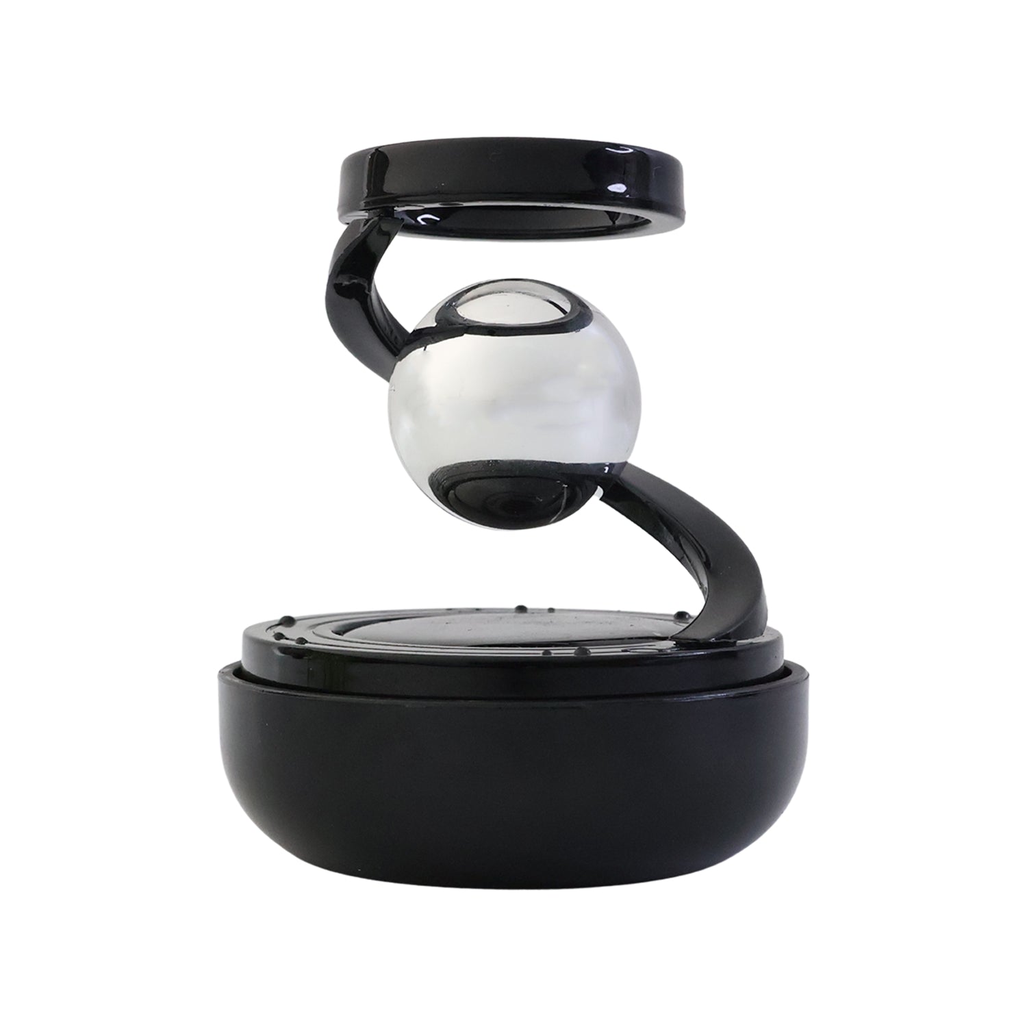 Wukusy premium solar-powered rotating car air freshener hanging from a car rearview mirror with fresh scent visible