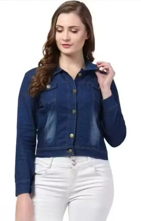 Elegant women’s denim jacket and waistcoat by ecomn, stylish outerwear with trendy, feminine design and classic denim fabric.