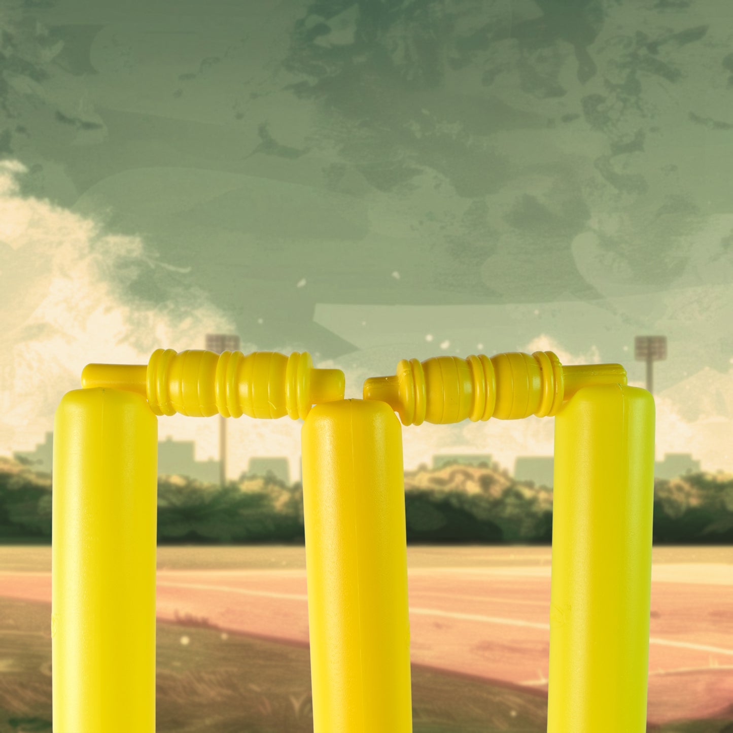 Wukusy Big Cricket Kit includes cricket bat, rubber ball, bails, three stumps with stand for outdoor cricket games