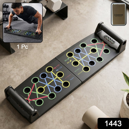 Wukusy multifunction foldable push-up board for home gym muscle training, featuring multiple workout positions and compact design
