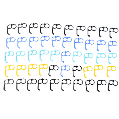 Set of 50 multicolor plastic hand mobile stands for office use, ideal for holding smartphones securely.