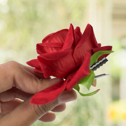 Set of 12 colorful flowing flower hair pins from Wukusy, featuring vibrant mixed colors and decorative floral designs.