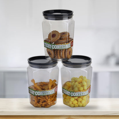 Set of six Wukusy 1100ml round, BPA-free stackable kitchen storage containers for rice, flour, cereals, and snacks.