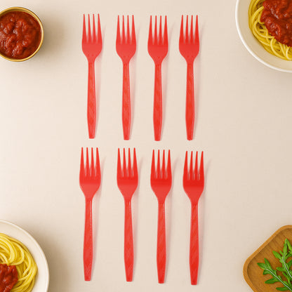 Wukusy premium disposable plastic fork, 1 piece, suitable for home and kitchen use, with a sleek, lightweight design.