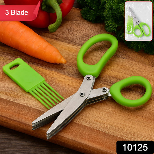 Wukusy premium 3-blade multipurpose kitchen scissors with cleaning comb, stainless steel blades, and ergonomic handles for versatile use.