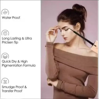 Ekom waterproof mascara in black, smudgeproof and long-lasting, shown in its packaging for all beauty makeup.