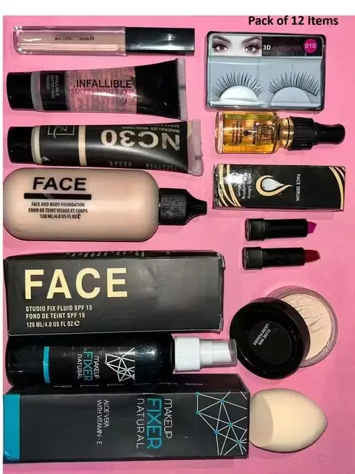 Ekom women's trendy face makeup combo with blush, highlighter, and eyeshadow set for a stylish beauty look.