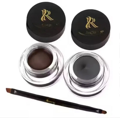 Ekom Gel Kajal and Eyeliner in black and brown shades, 6g, featuring smooth gel texture for precise eye makeup application.