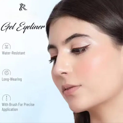 Ekom Gel Kajal & Eyeliner in black and brown shades, 6g, with a smooth gel texture for defining eyes.