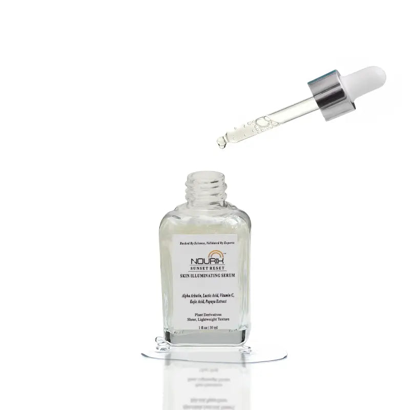 Ekom Nourix Sunset Reset Serum and Face Wash combo set, featuring skincare products with natural ingredients for glowing skin.