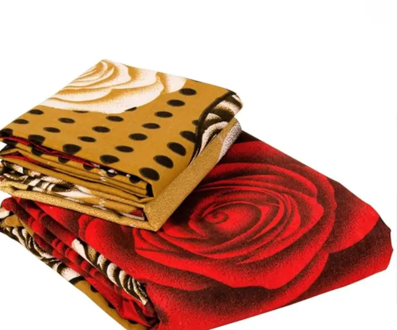 Ekom Galace cotton double king bedsheet with two matching pillow covers, soft and comfortable bedding set for a spacious bed.