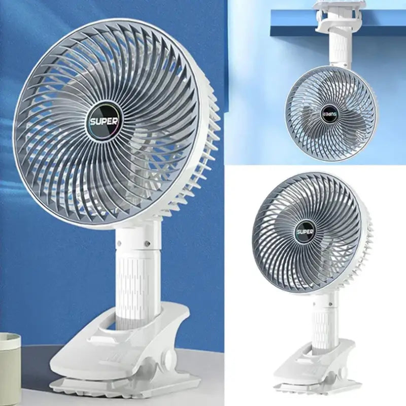 Ekom portable USB fan for handheld and desktop use, compact rechargeable cooling fan for home improvement tasks.
