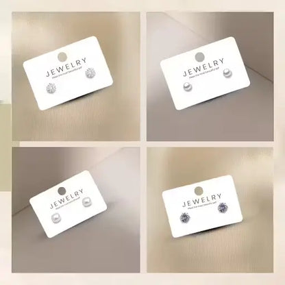 Ekom jewelry premium stud earrings set featuring elegant silver and gemstone designs, perfect for stylish fashion jewelry.
