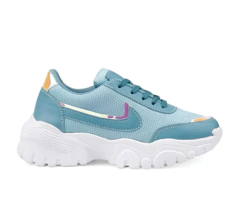Ekom women's blue casual sneakers, lightweight walking shoes perfect for gym and everyday wear, stylish and comfortable footwear.