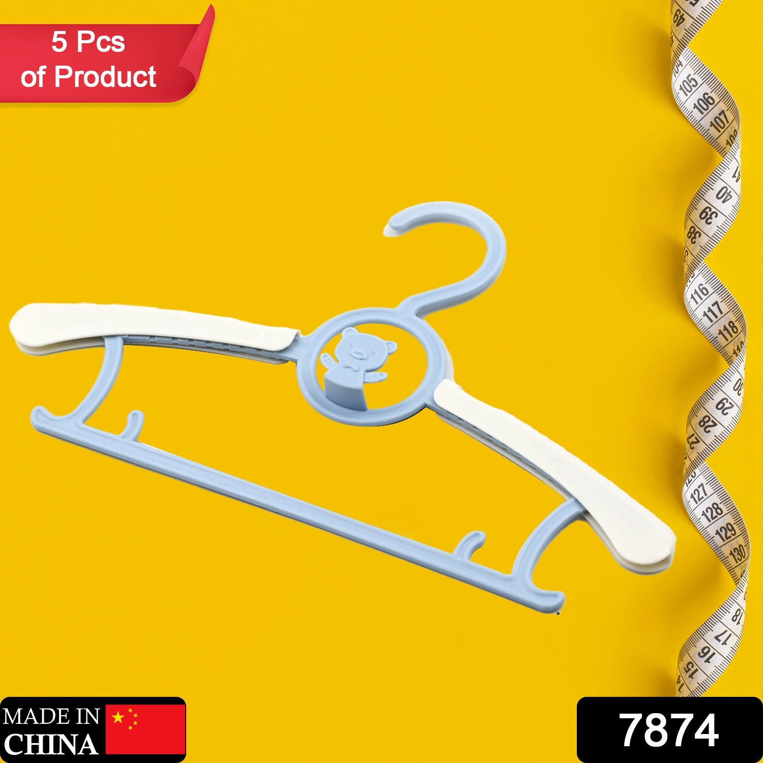 Wukusy 7874 large plastic adjustable child hangers, space-saving and lightweight for clothes, shirts, and coats in a closet.