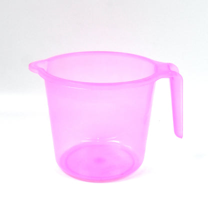 Wukusy plastic round transparent bath water mug with 1200ml capacity in mix colors, suitable for home and kitchen use.