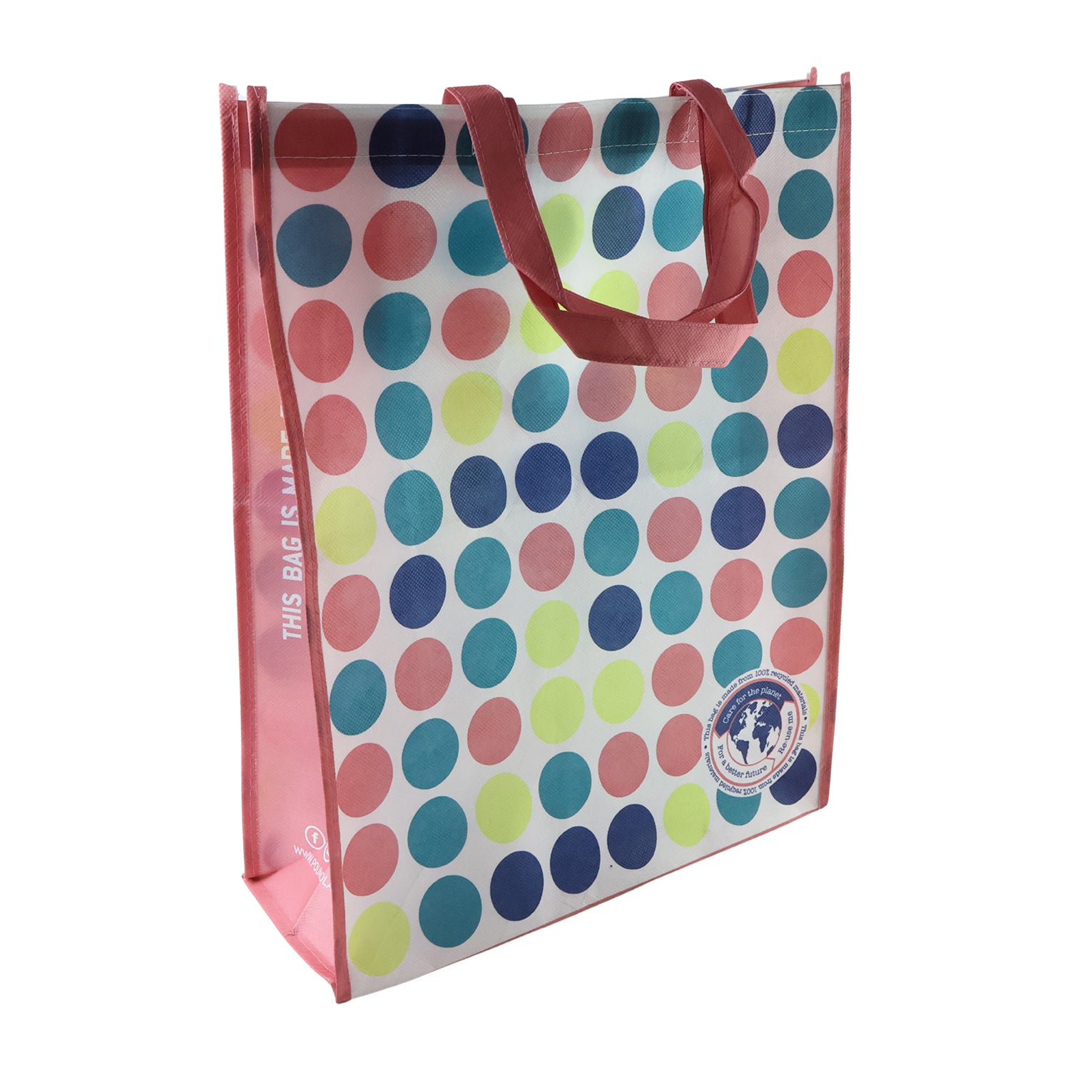 Large Wukusy printed carry hand bag, 50x41cm, with colorful floral design and sturdy handles for versatile use.