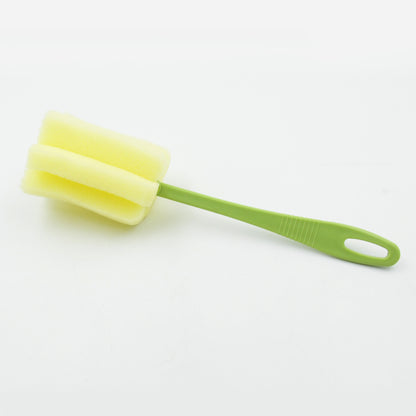 Wukusy 20cm sponge cup washing brush with flexible head for cleaning milk bottles, water cups, and kitchenware.