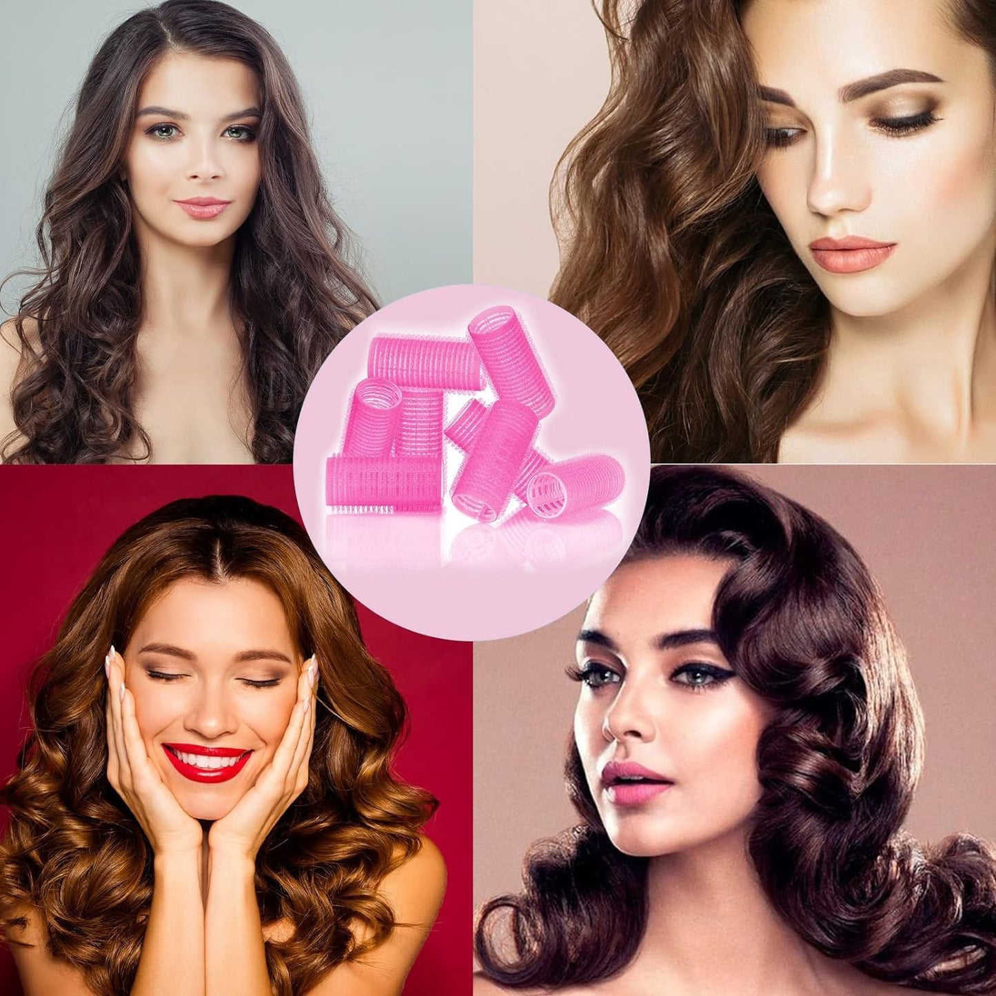 Set of six Wukusy premium self-grip hair rollers, showcasing their compact, textured design for easy styling.
