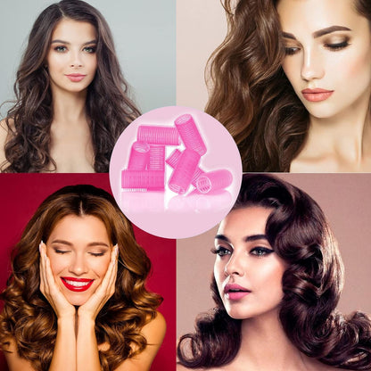 Set of six Wukusy premium self-grip hair rollers, showcasing their compact, textured design for easy styling.